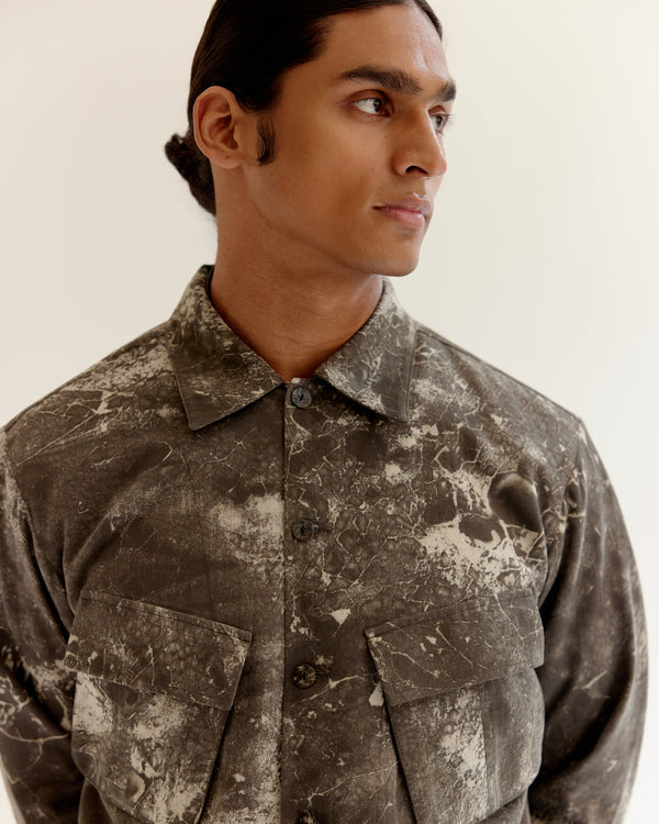 Skin Textured Batik Jungle Jacket