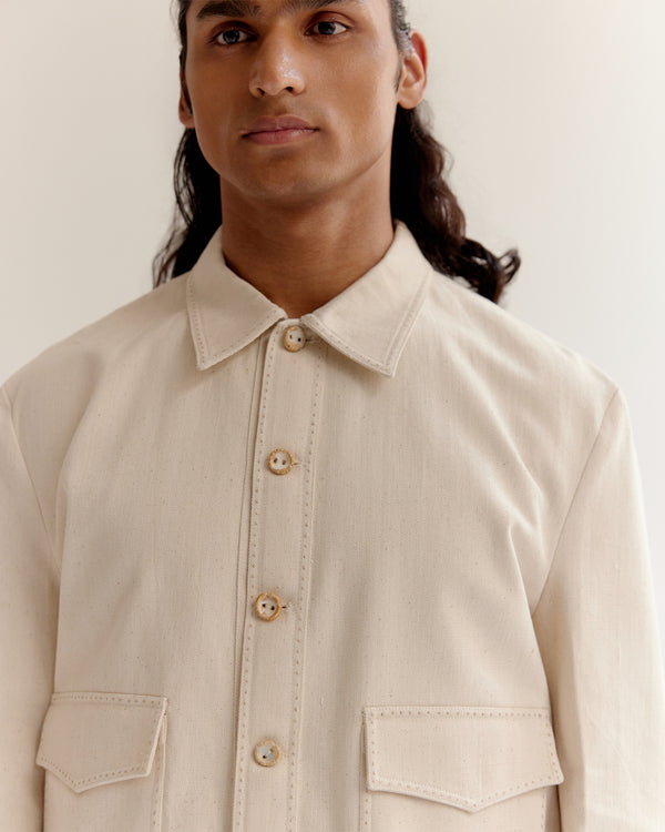 Artisan Denim Ribbed Bomber