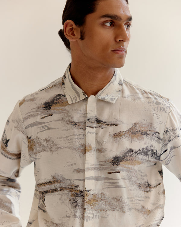 Arid Brushstroke Silk Shirt