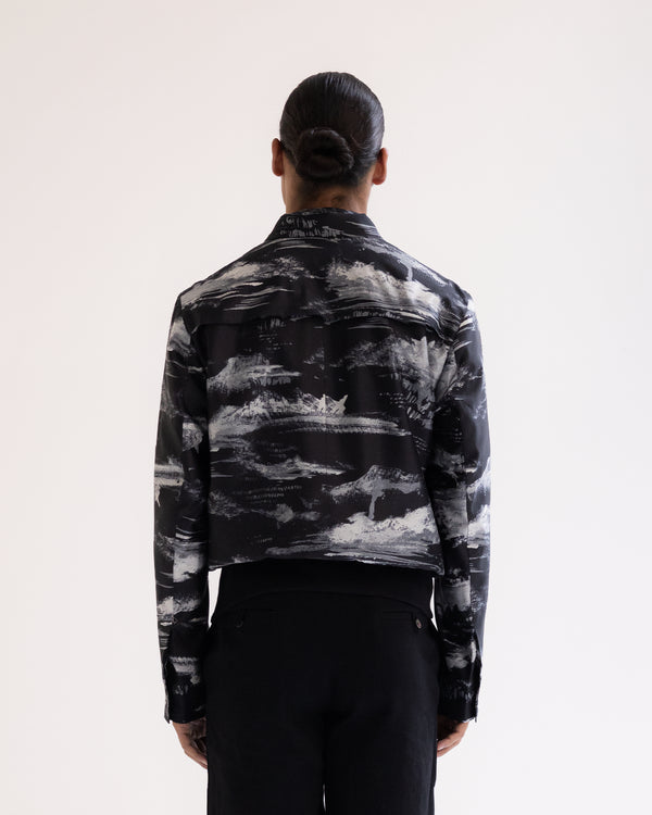 Arid Brushstroke Silk Bomber