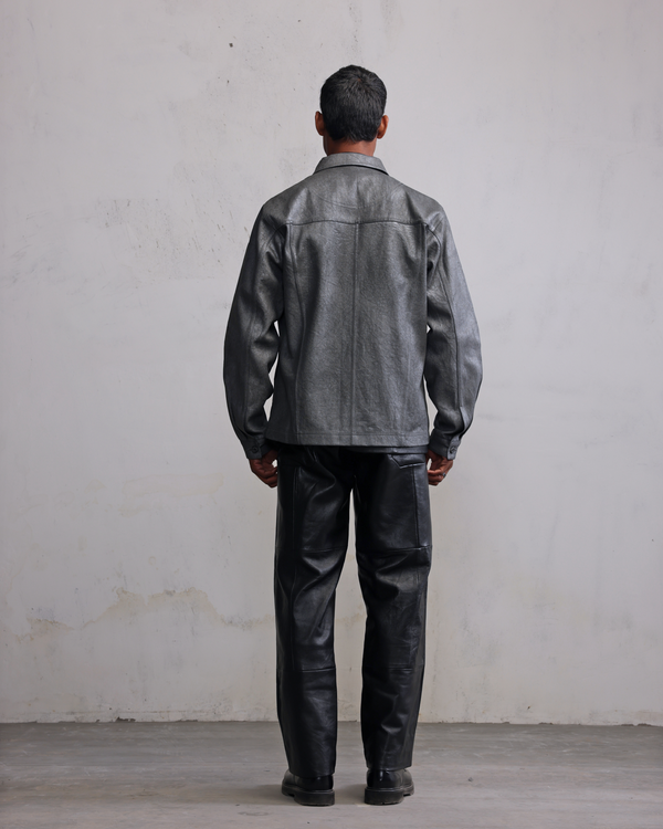 Silver coated denim jacket