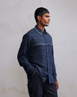 Fractured line yoke shirt