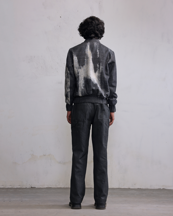 Obscured face bomber jacket