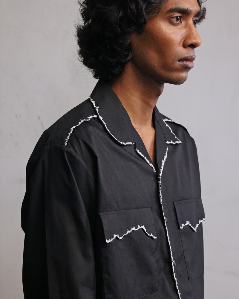 Fractured line flap shirt