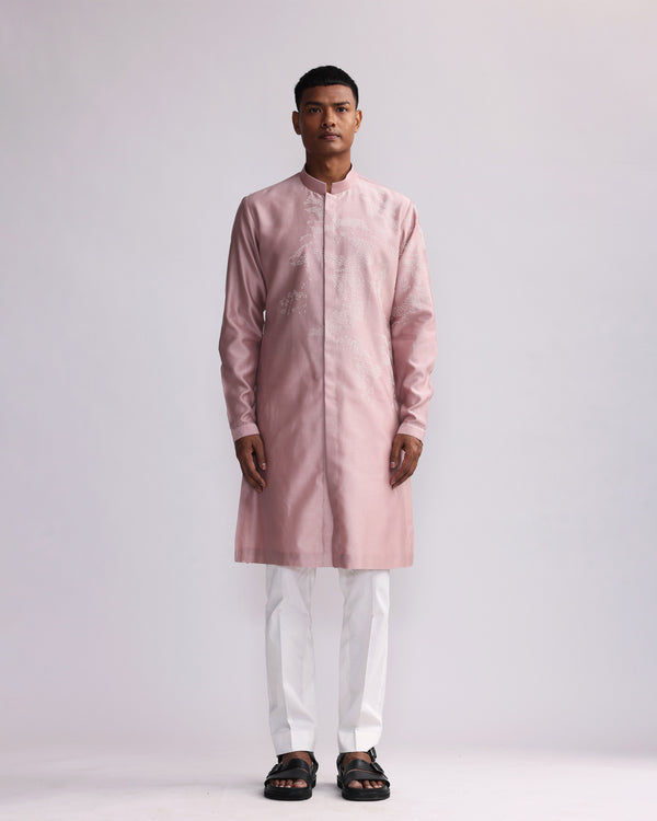 SHADOW CAMO PLACEMENT FRONT OPEN KURTA SET